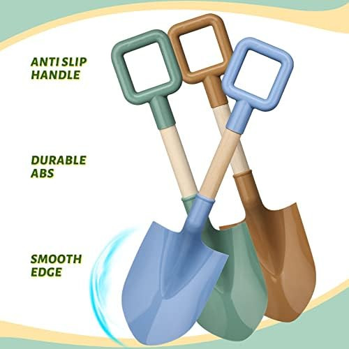 Wood Kids Garden Tool Shovels Toys, 16" Large Avocado Beach Spades Sand Shovels Toys for Adults Gardening Tools Kit Travel Sandbox Toy Sturdy Snow Scoop Durable Wood Handle Spade for Digging Sand Snow | Amazon (US)