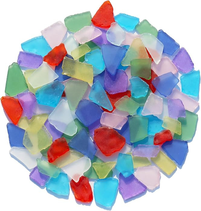 Sea Glass for Crafts - 14oz Colorful Frosted Seaglass Pieces - Vase Filler and Aquarium Ornament,... | Amazon (US)