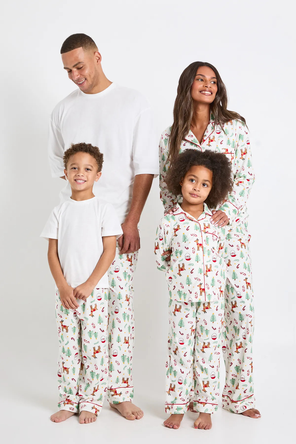 Womens Matching Family Christmas Print Baby Fleece Long Sleeve Shirt & Trousers Pyjama Set | Boohoo.com (UK & IE)
