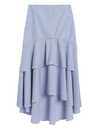 Stripe Poplin High-Low Skirt | Banana Republic (US)