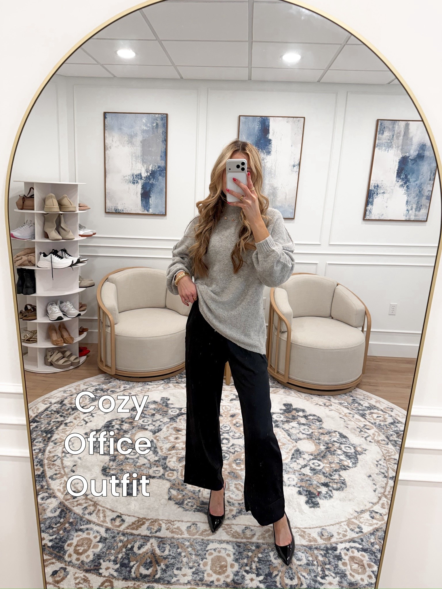This look is the perfect balance of comfort and polish. A relaxed-fit grey sweater paired with tailored black pants and classic black heels—effortless, elevated, and easy to recreate! Ideal for work, winter dinners, or a dressy casual event. I’m in size small for both!

#LTKFindsUnder100 #LTKWorkwear #LTKSeasonal