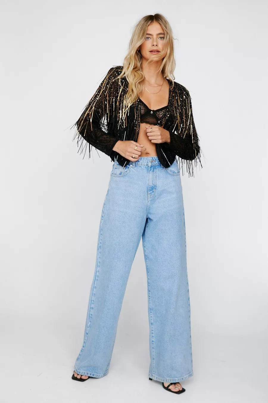 Beaded Fringed Mesh Jacket | Nasty Gal (US)