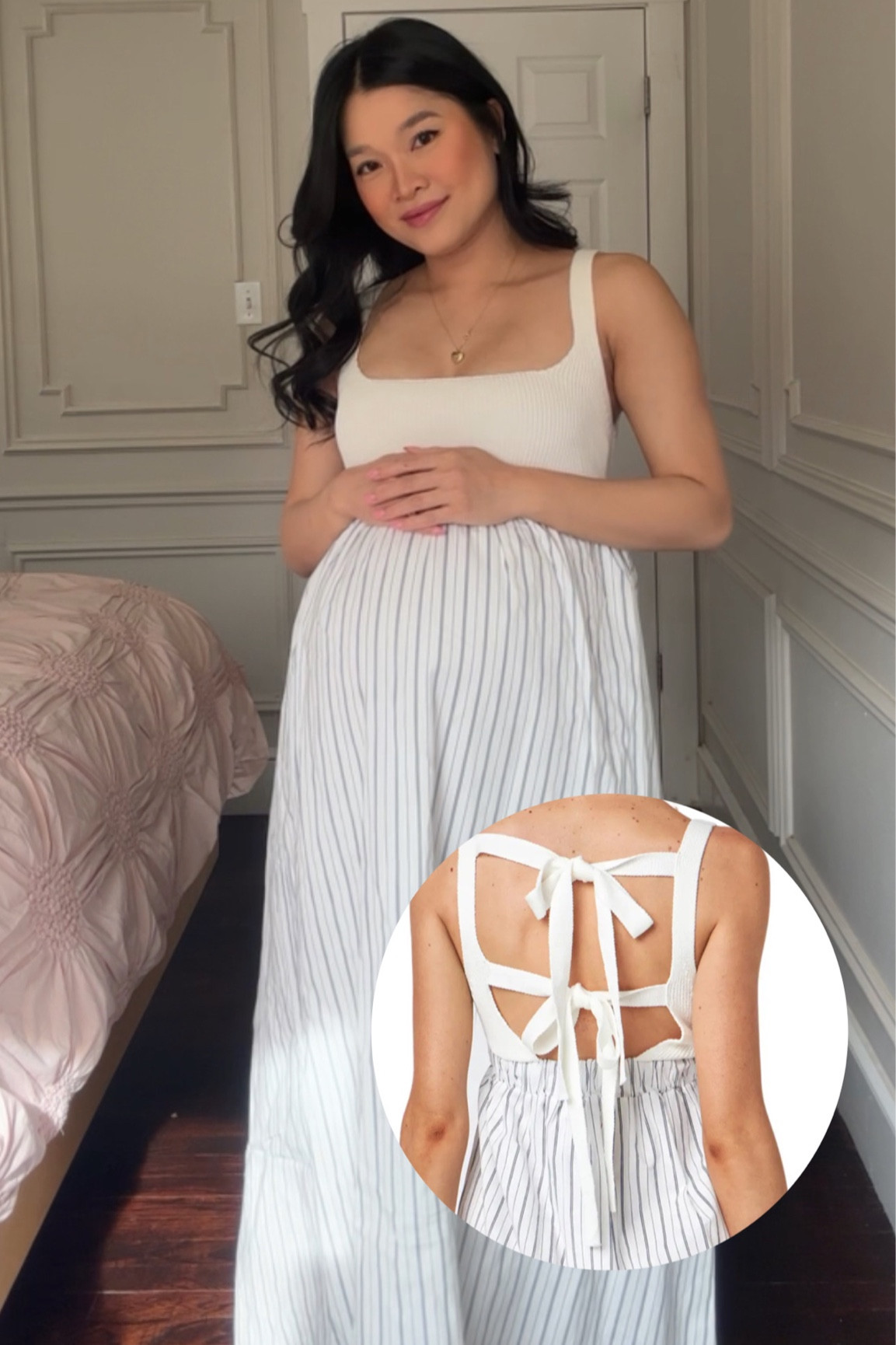 Maternity style (but non-maternity dress). Bump style. 

#LTKbump #LTKstyletip