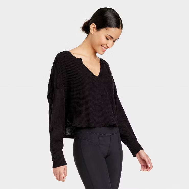 Women's Waffle Long Sleeve Top - JoyLab™ | Target