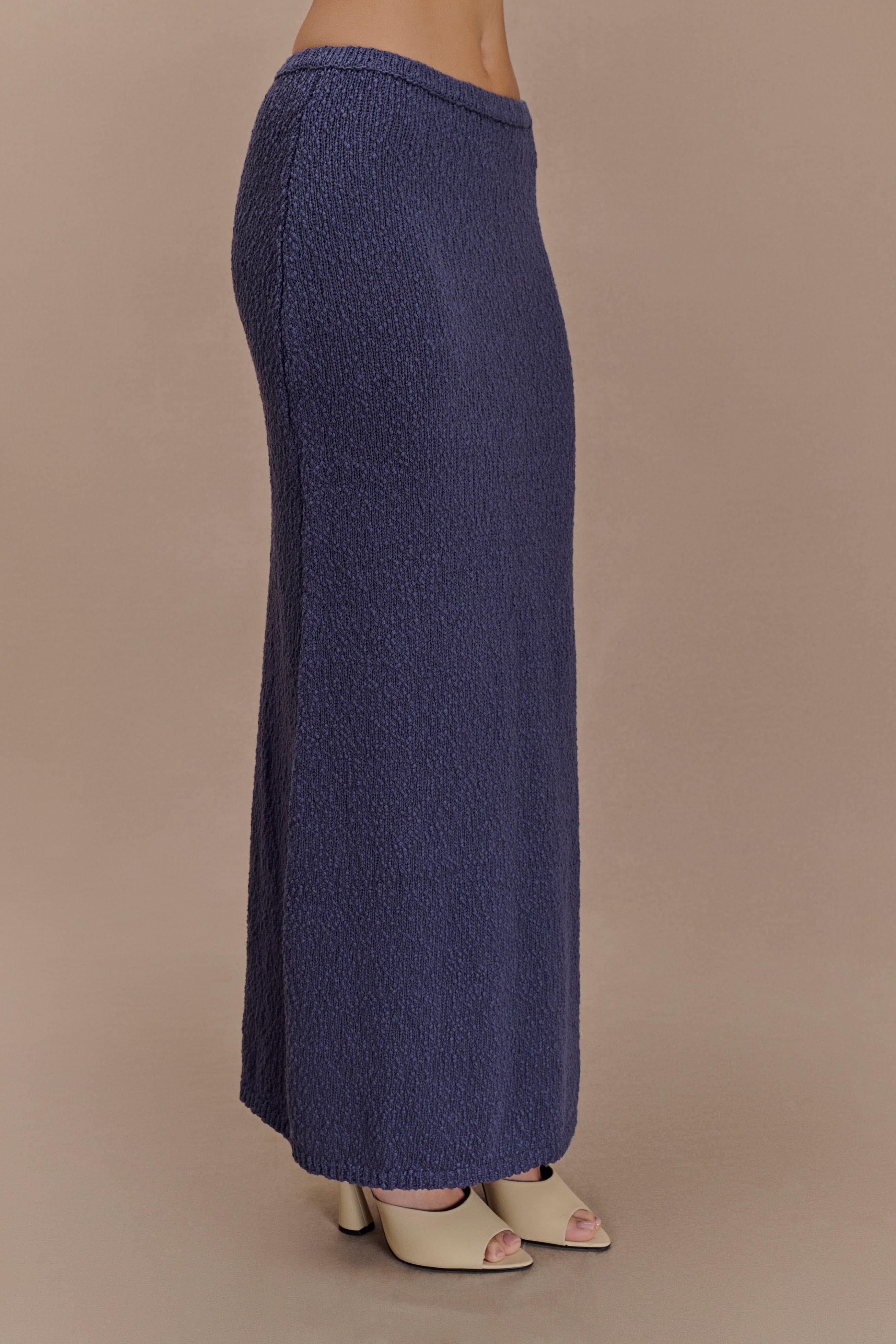 Moira Boucle Maxi Skirt - Steel | MESHKI US