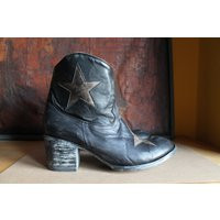 Old Gringo Hippiton Star Black Leather Boots Zipper Gold Women's Ankle Boho Cowgirl Dancing Mexicana | Etsy (US)