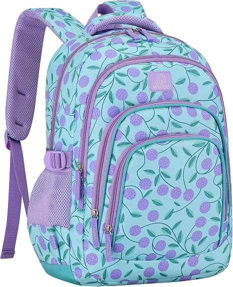 MYGOO Girls School Backpack Archibald Berry Purple Bookbag for Elementary Middle School Ages 5-12... | Amazon (US)
