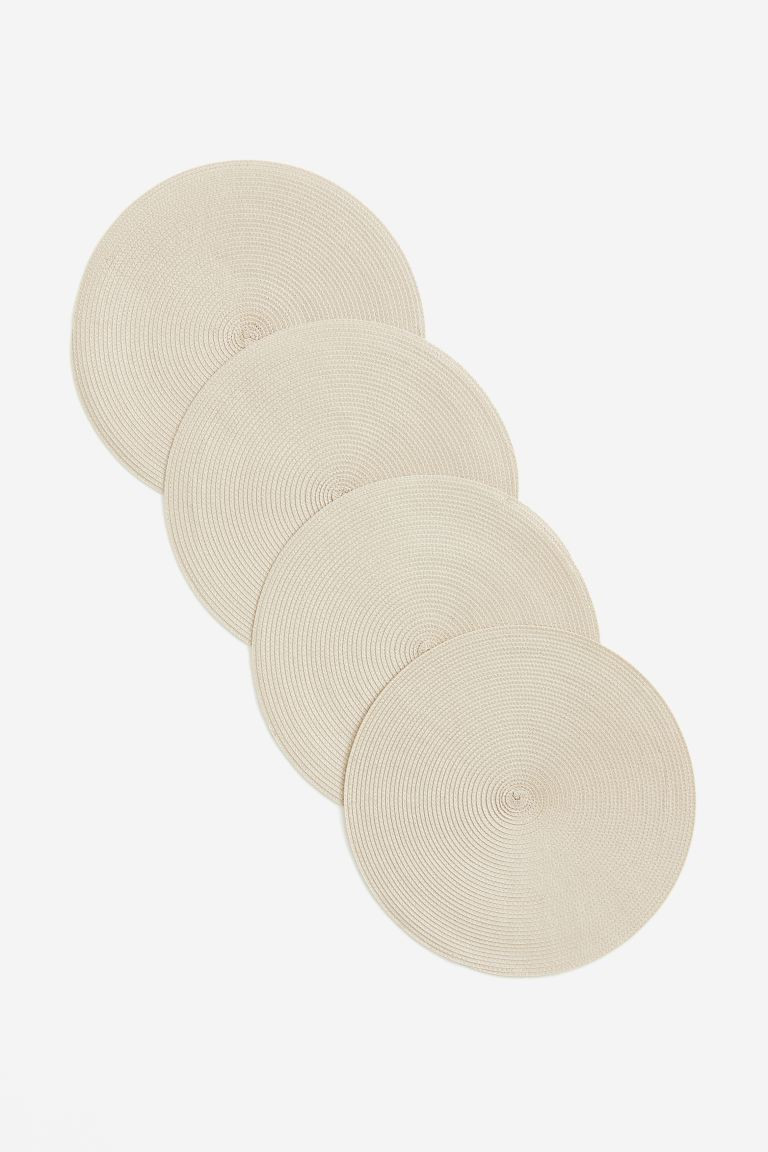 4-pack Placemats - Light beige - Home All | H&M US | H&M (US + CA)