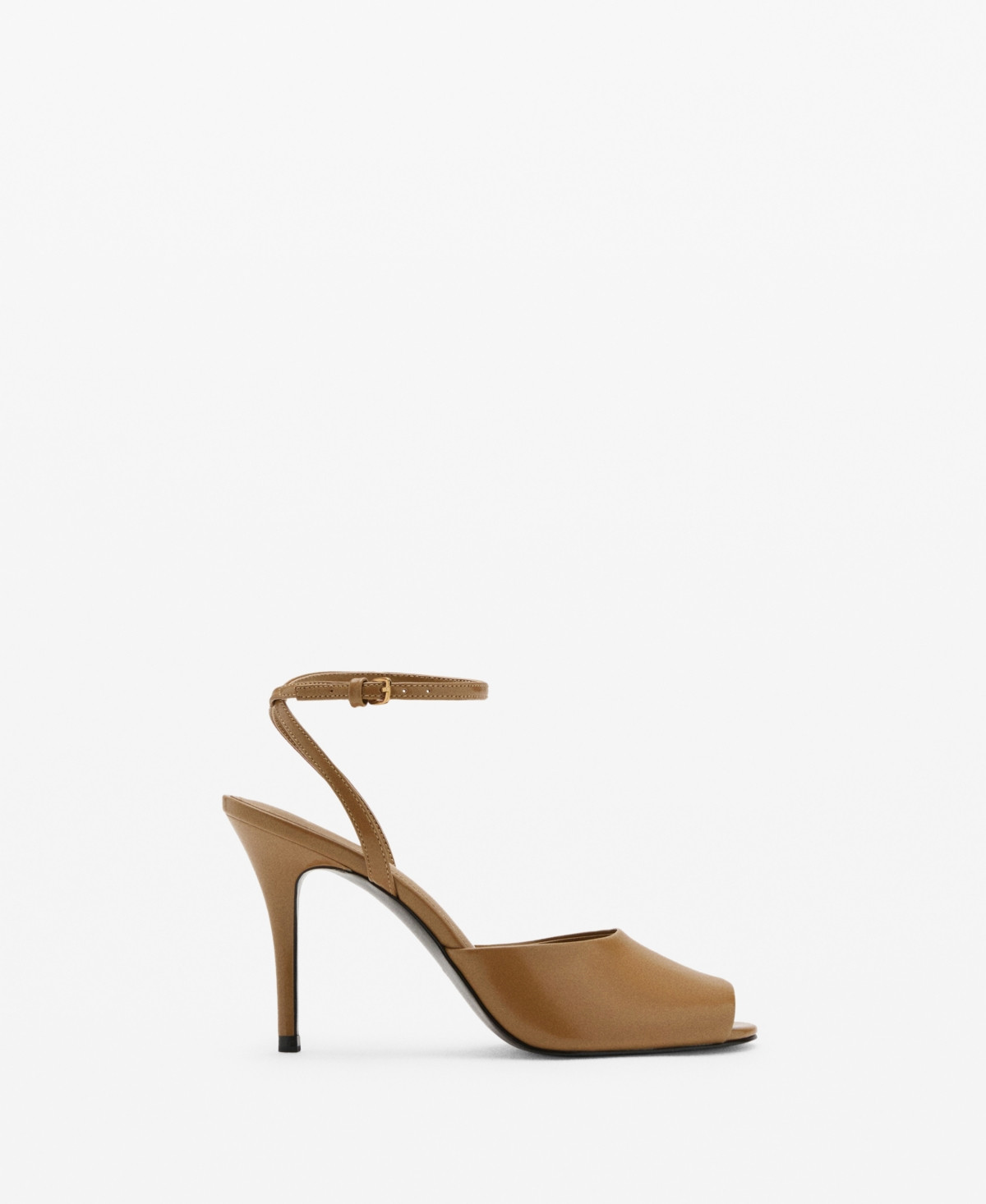 Mango Women's Ankle-Cuff Heeled Sandals - Khaki | Macy's