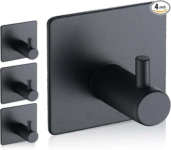 Adhesive Hooks, Waterproof Adhesive Shower Hanger Hooks for Hanging Loofah, Sponge, Towels, Robes... | Amazon (US)