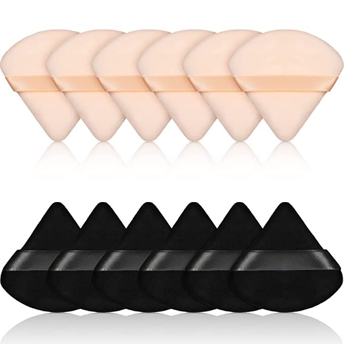 Amazon.com: 12 Pieces Powder Puff Face Triangle Makeup Puff for Loose Powder Soft Body Cosmetic F... | Amazon (US)