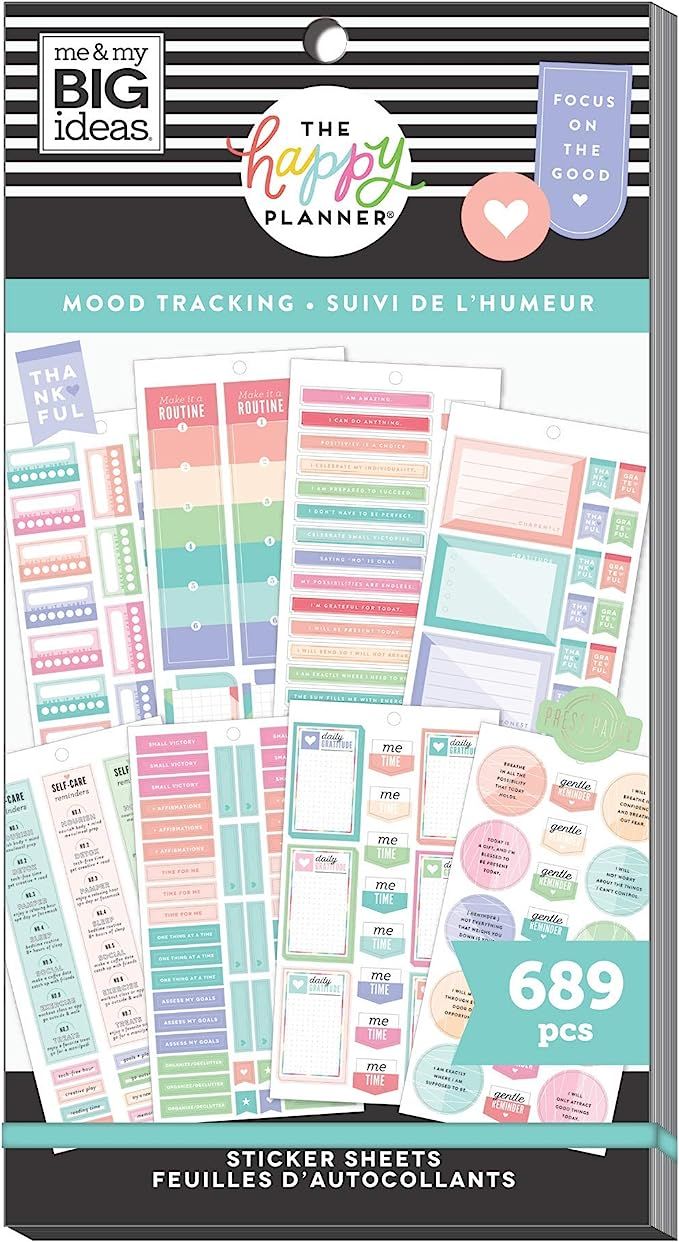 The Happy Planner Value Pack Sticker Sheets - Scrapbooking Supplies - Mood Tracker & Mental Healt... | Amazon (US)