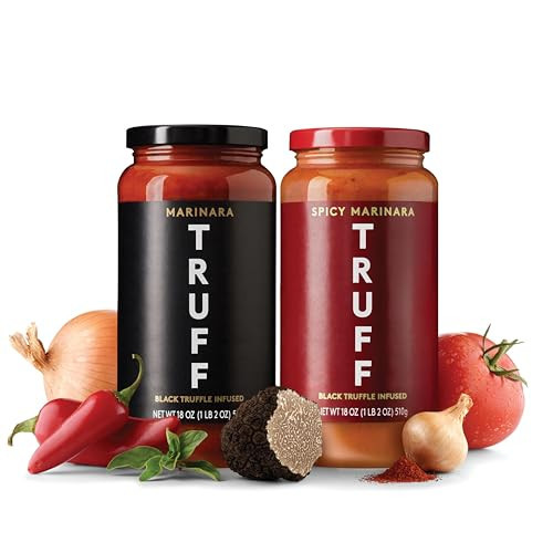 TRUFF Pasta Sauce Bundle, Black Truffle Marinara and Spicy Marinara | Flavorful Pair of Regular and Spicy Tomato Sauce for Pasta, Pizza, and More | Non-GMO, Vegan, Bundle of 2 | Amazon (US)