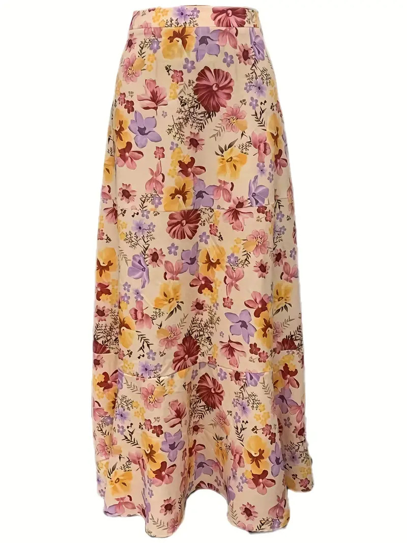 Floral Print Slim Skirt Casual Skirt Spring Summer Women's - Temu | Temu Affiliate Program
