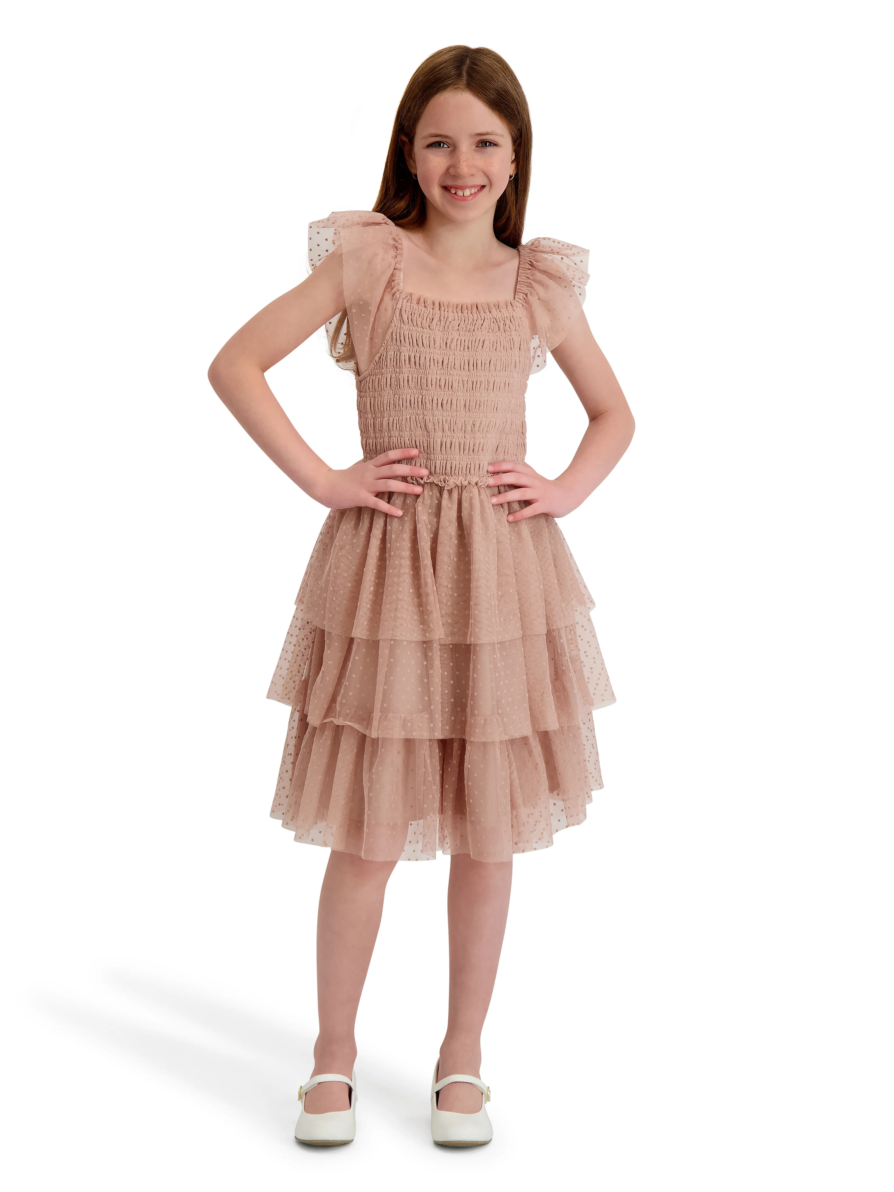 Kensie Girl Smocked Swiss Dot Dress, Sizes 4-16 | Walmart (US)