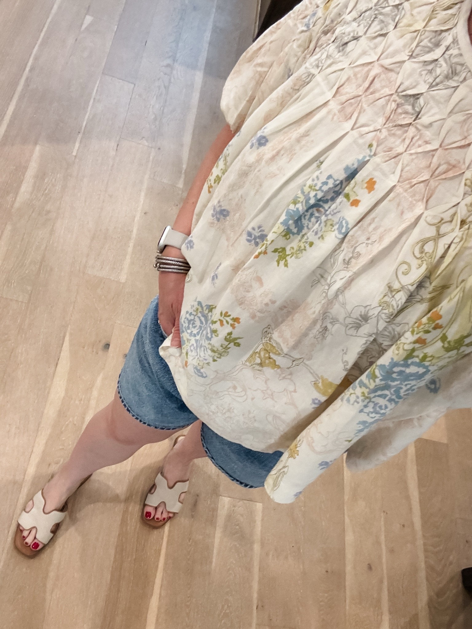 This easy summer outfit is one I’ll be reaching for on repeat all season long. ☀️ The floral blouse adds the perfect feminine touch. The beige top, jean shorts, and comfortable sandals create an effortless look that’s both stylish and practical.

Whether you’re planning vacation outfits, running errands with the kids, heading to brunch, or enjoying a weekend getaway, this look is a great example of elevated mom style that’s comfortable without sacrificing style. These versatile pieces mix and match easily with the rest of your summer wardrobe, making them perfect for creating countless summer outfits.

Save this look for your next vacation outfit idea or everyday summer style inspiration!

#LTKootd #LTKSeasonal #LTKOver40