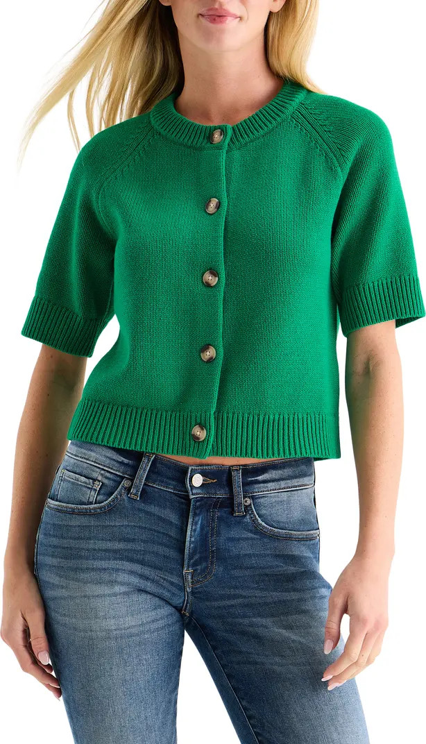 Lucky Brand Short Sleeve Crop Cardigan | Nordstromrack | Nordstrom Rack