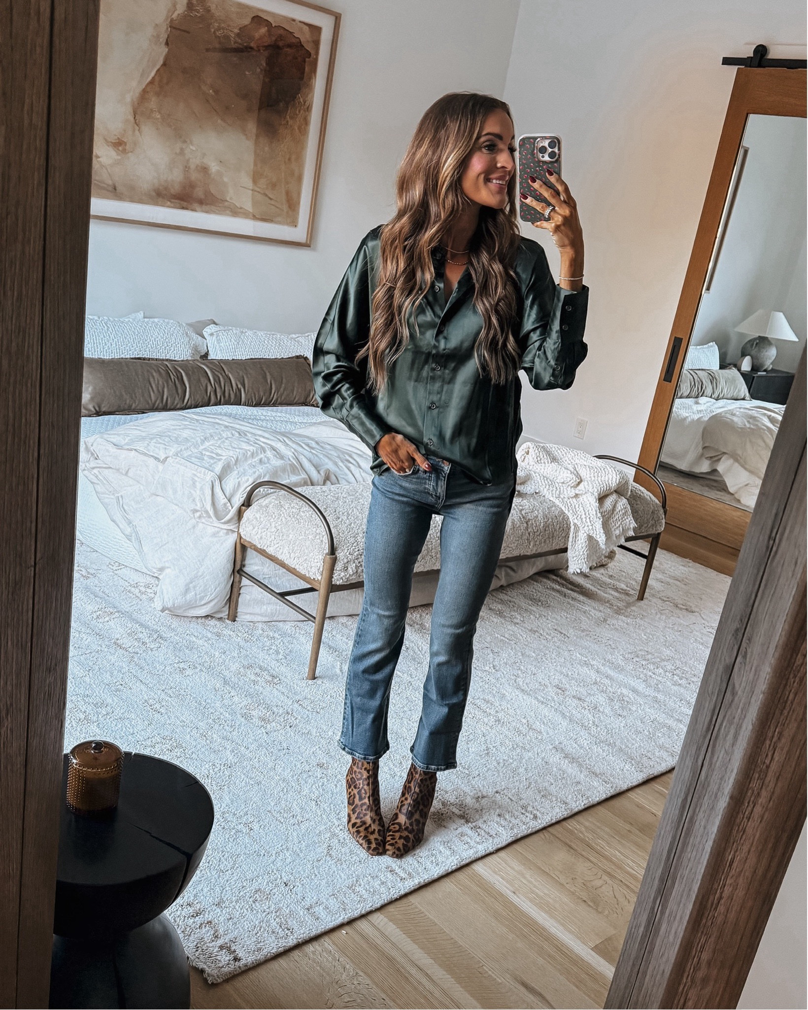 satin green top 40% off today! 😍such a pretty top for holiday parties!🎄 wearing size small 

#LTKSaleAlert #LTKFindsUnder100 #LTKHoliday