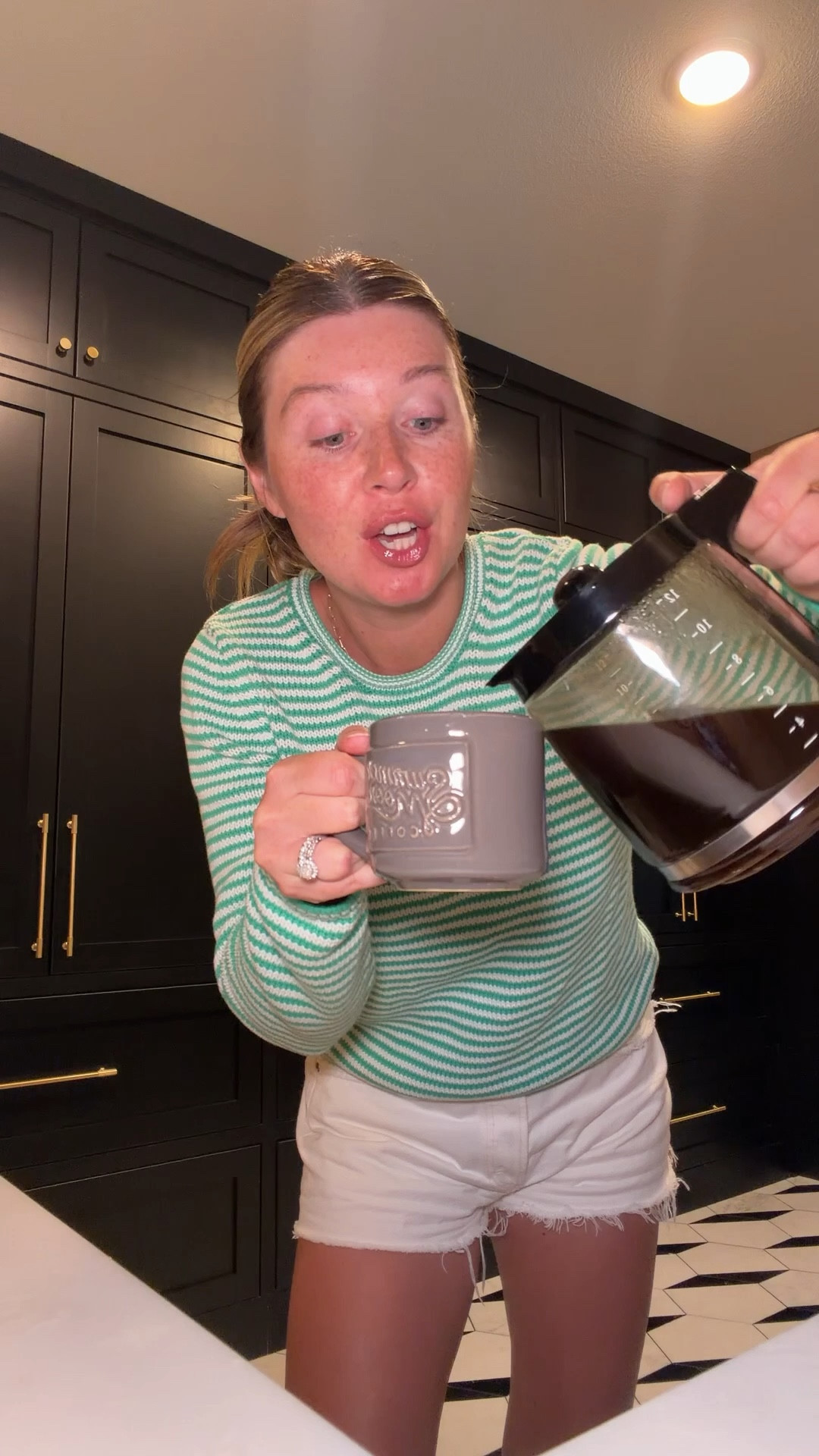 School drop off OOTD - wearing a medium in the gap sweater & size 29 in the shorts but need the 28. They are rigid denim but do stretch out with wear 

#LTKmomlife #LTKootd #LTKdayinmylife