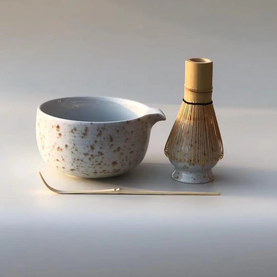 Handmade Ceramic Matcha Bowl Set: Starry Brown Speckle Glaze, Bamboo Whisk | Etsy (US)
