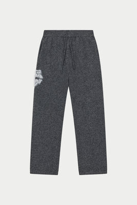 Monogram Fluffy Knit Joggers - Charcoal | The Couture Club