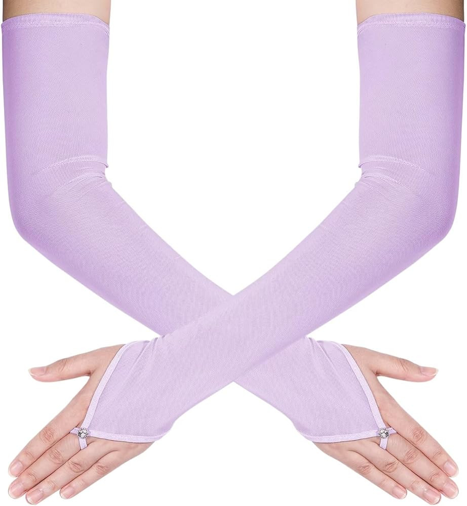 Women's Long Fingerless Sheer Gloves Tulle Mesh Gloves for Wedding Bridal Opera Party Halloween C... | Amazon (US)