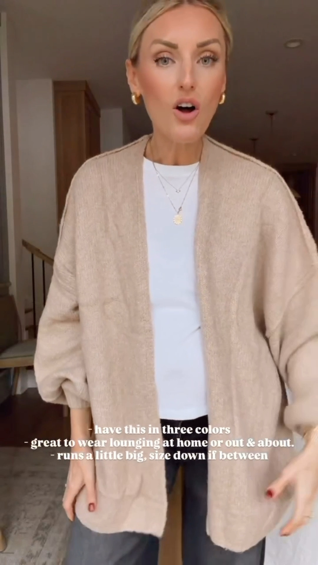 This oversized cardigan is a great staple! I have it in a few colors! I wear all the time! You can wear it over loungewear and pajamas, or you can wear it like this with a simple tee and jeans! It definitely is more oversized, so if you’re in between sizes, I would size down! Wearing size S! 

Loverly Grey, Amazon, capsule wardrobe, closet staples, neutral cardigan, oversized cardigan, winter staples, maternity 

#LTKSeasonal #LTKFindsUnder50