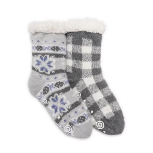 MUK LUKS Women's Cabin Socks, 2 Pairs - Walmart.com | Walmart (US)