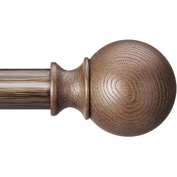 Walnut Wood Curtain Rods for Windows 66 to 120 Inch(5.5-10ft) - 1'' Diameter Heavy Duty Curtain R... | Amazon (US)
