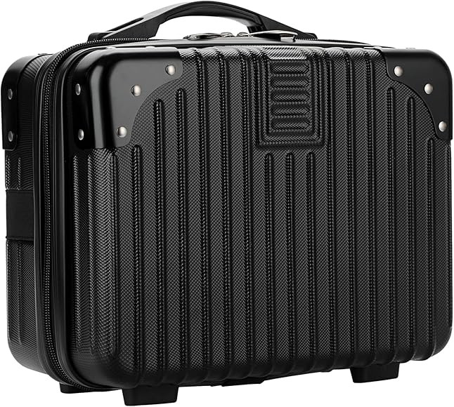 Portable Hard Shell Cosmetic Travel Case, Small Travel Hand Luggage with Elastic Band, Mini ABS C... | Amazon (US)