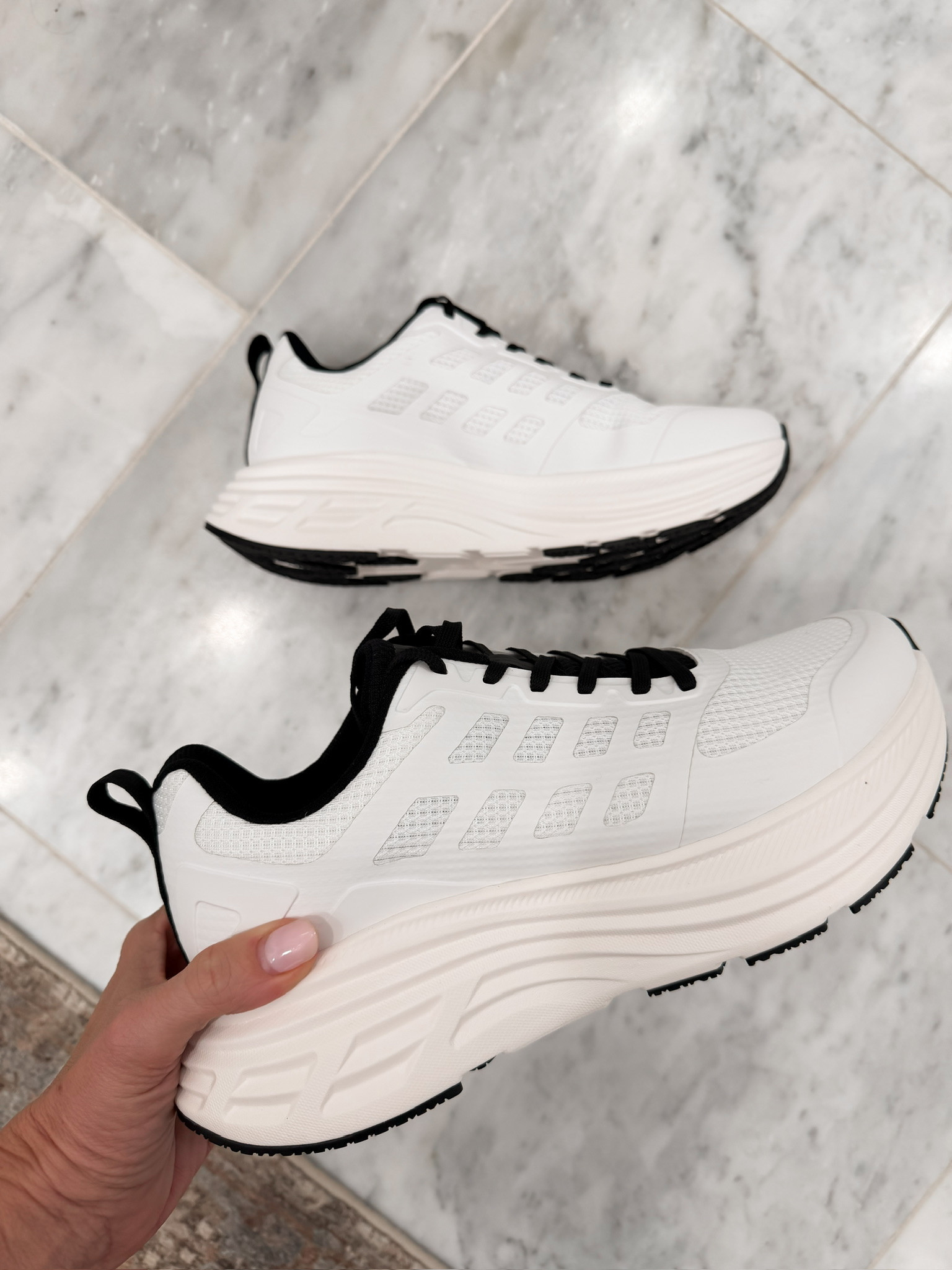 A good white sneaker is hard to beat, and I love the black details on this pair. The cushioned sole looks made for long days on your feet, while the neutral color combo works with leggings, jeans or casual travel outfits.

white sneakers, comfortable sneakers, walking shoes, travel sneakers, casual fall shoes, black and white sneakers, everyday sneakers, athleisure shoes, women’s sneakers, airport outfit, fall footwear, HauteandHumid

#LTKActive #LTKOver40 #LTKootd