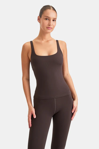 DAYFLEX BUILT-IN SUPPORT ESSENTIAL SQUARE NECK VEST - AMERICANO | TALA (UK)