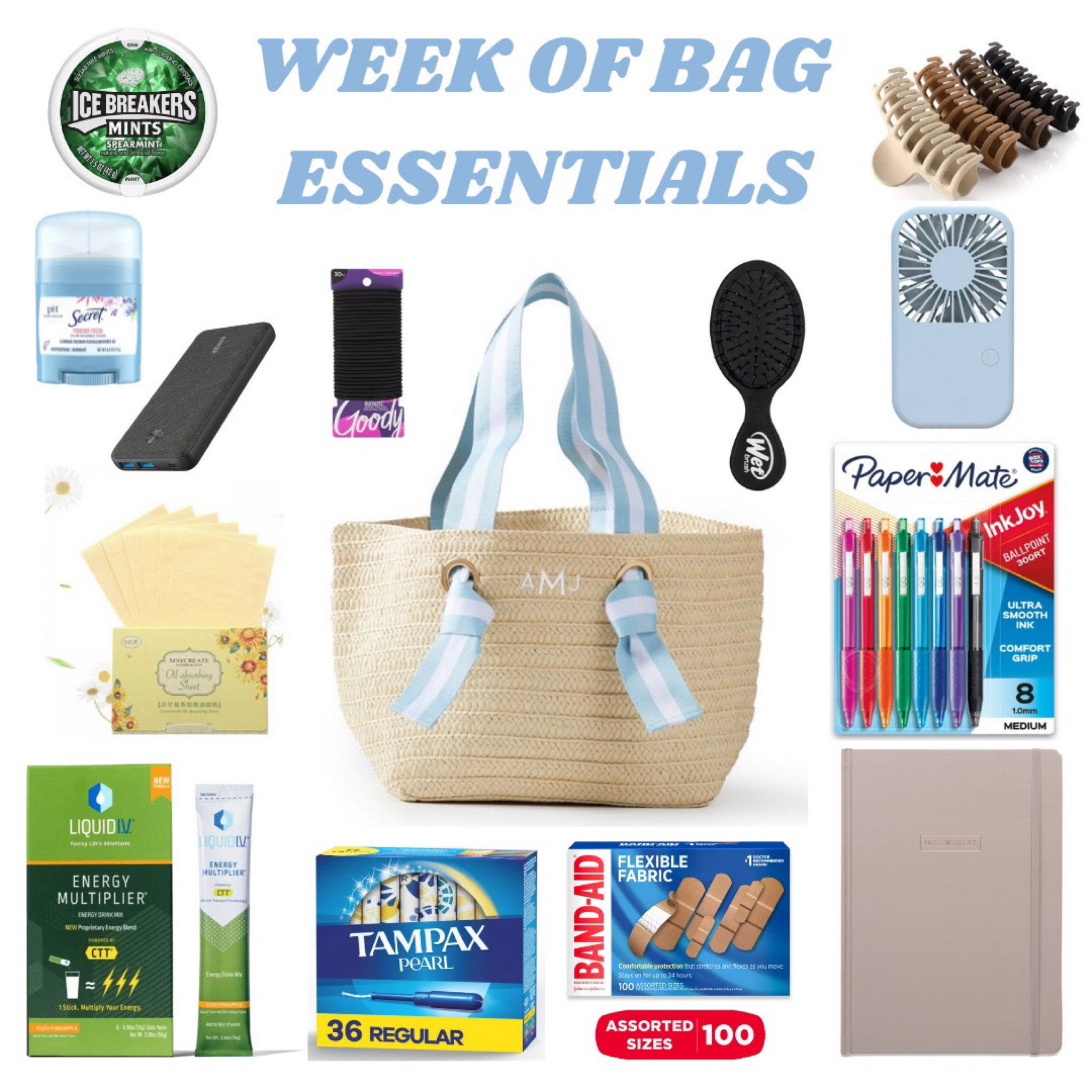 Everything you may need in your "Week Of Bag” for a successful rush week!