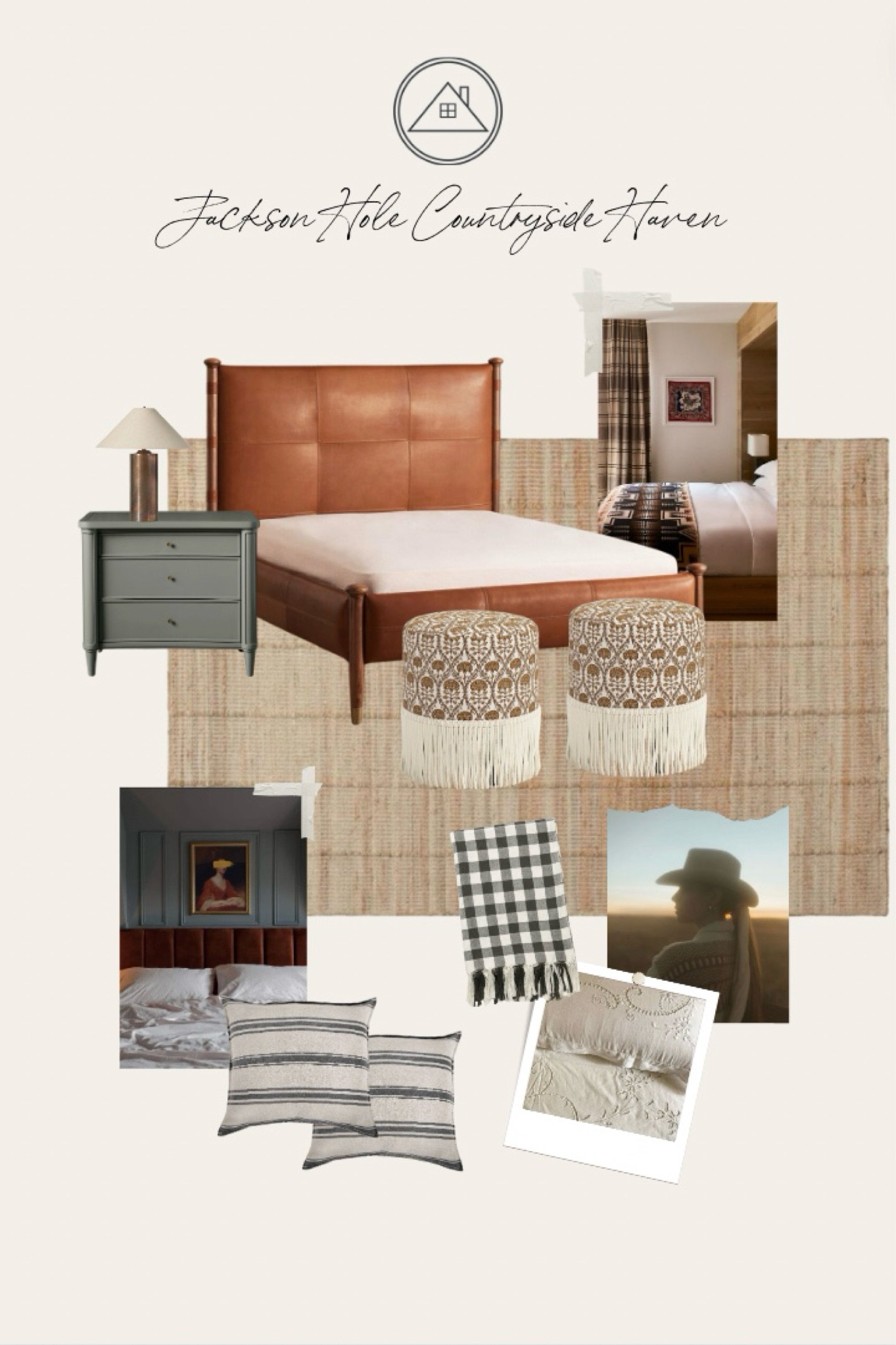 A rustic and modern take on a countryside bedroom. This vibe relies on elements such as leather, distressed wood, plaid, mixed metal finishes, and pops of bold color. Get the lookk

#LTKstyletip #LTKSeasonal #LTKhome
