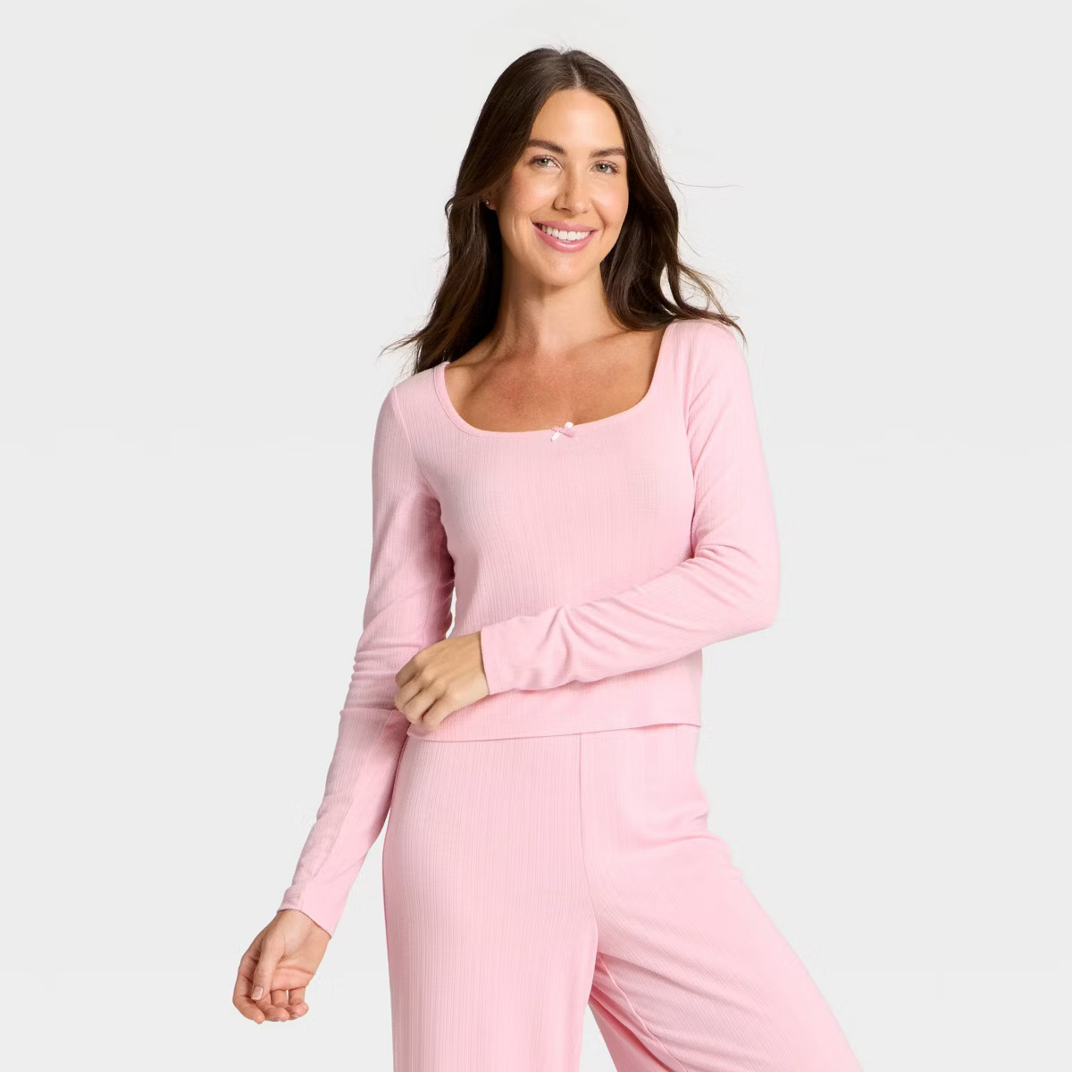 Women's Variegated Ribbed Long Sleeve Pajama Top - Auden™ | Target