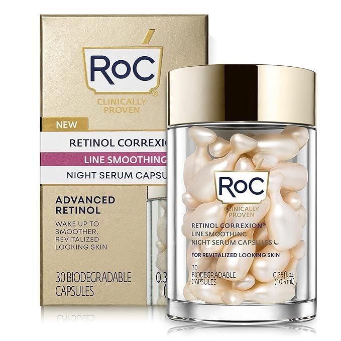 RoC Retinol Correxion Line Smoothing Night Retinol Serum, 30 Capsules | Amazon (US)