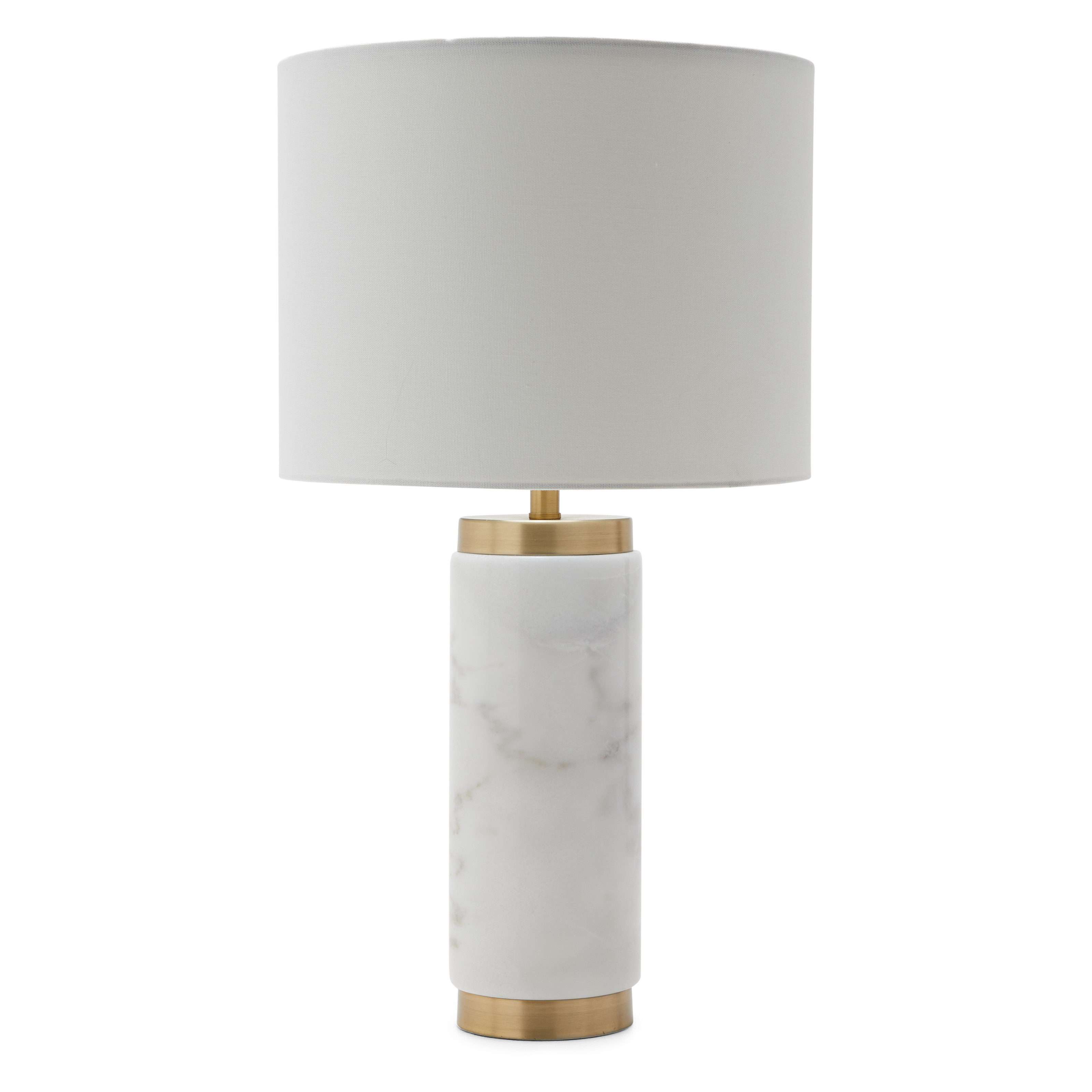 MoDRN Marble and Antique Brass Cylinder Table Lamp 28.5"H, LED Bulb Included | Walmart (US)