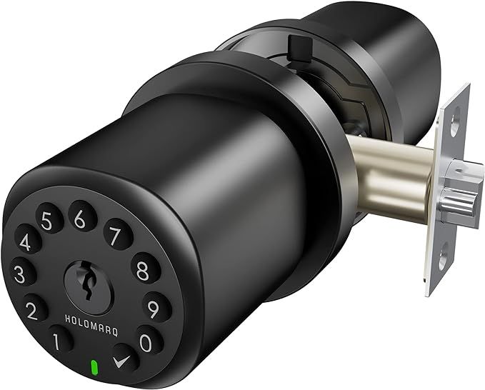 HOLOMARQ Door Knob with Keypad for Interior Combination Bedroom Door Lock 4 AA Alkaline Batteries... | Amazon (US)