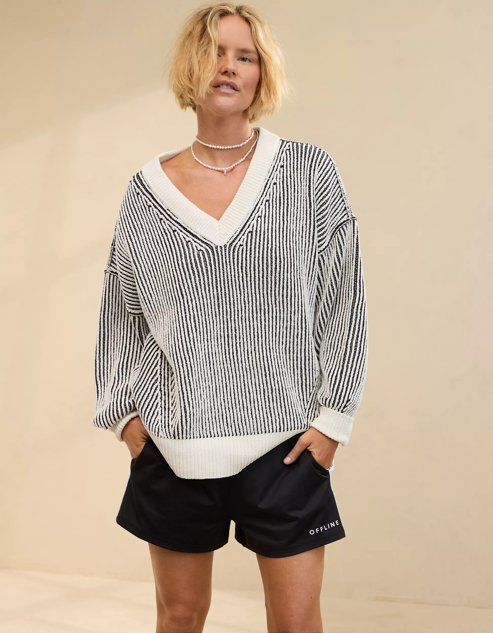 Aerie Beyond Chenille V-Neck Sweater | Aerie