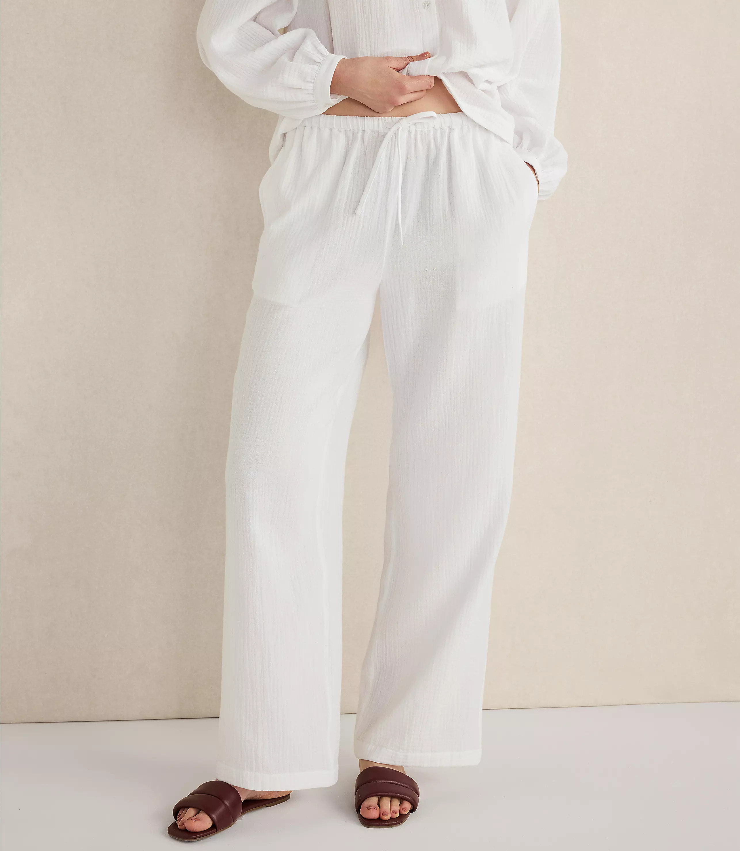 Haven Well Within Organic Cotton Gauze Straight Leg Pants | LOFT