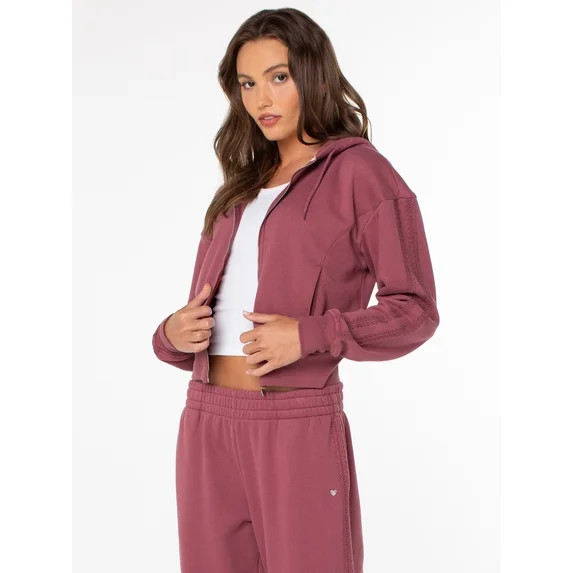 Celebrity Pink Women's and Women's Plus Zip Front Fleece Hoodie Sweatshirt, Sizes XS-4X | Walmart (US)