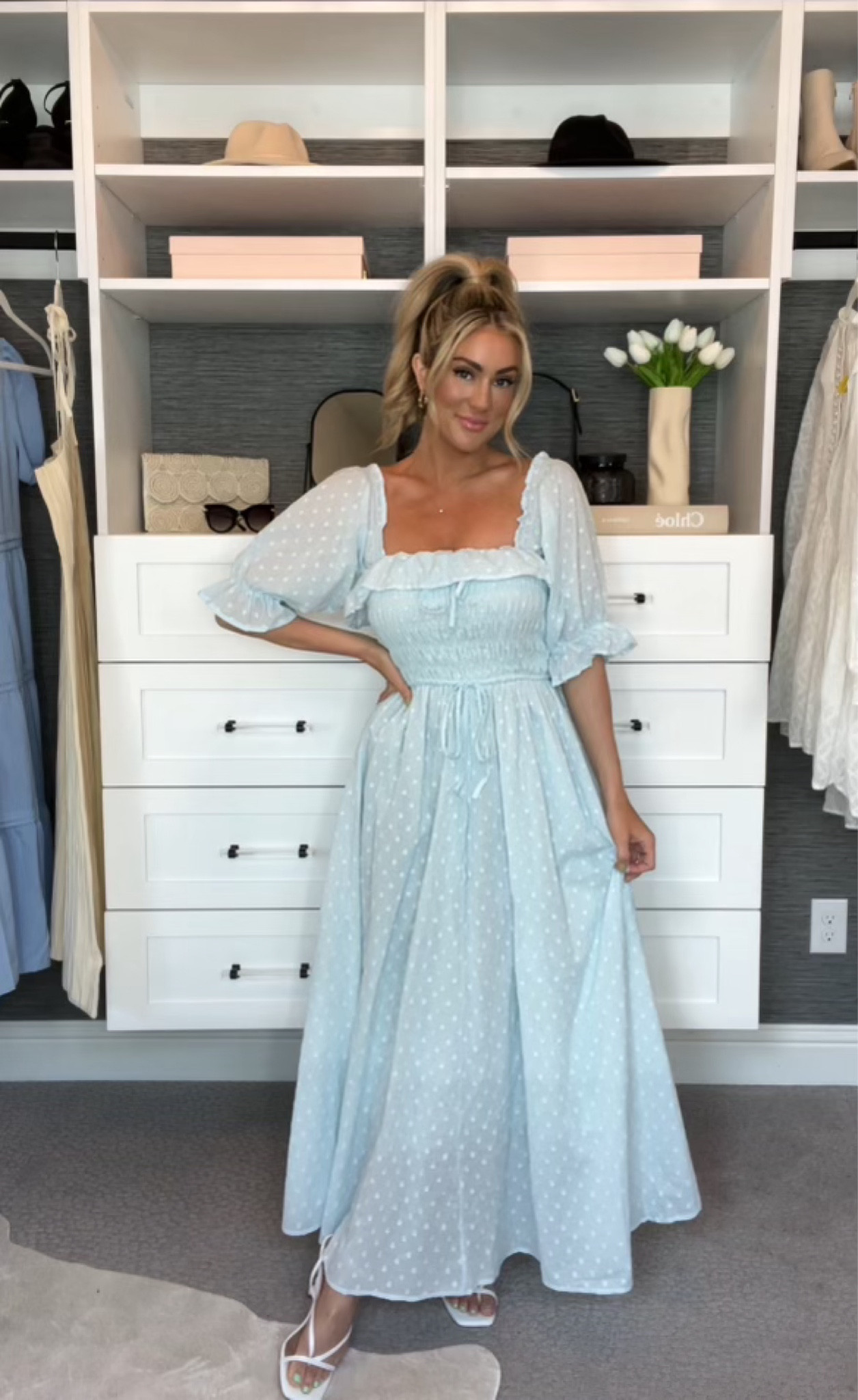 Obsessed with this blue maxi dress for spring or Easter! 
light blue dress, off the shoulder dress, maxi dress, spring dress, Sunday dress, Easter dress, white heels, amazon, fashion 

#LTKshoecrush #LTKbeauty #LTKstyletip