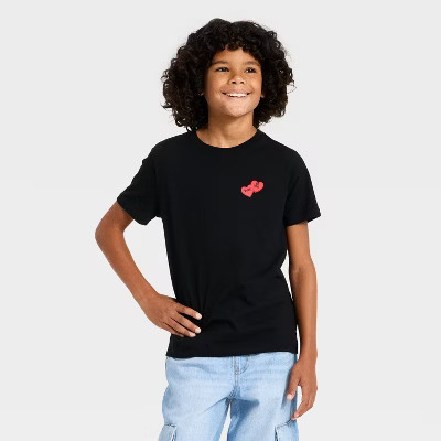 Boys' Valentine's Day Candy Heart Graphic T-Shirt - Cat & Jack™ Black L | Target