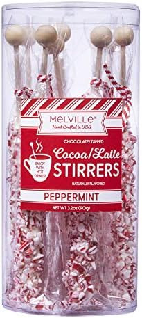 Melvilles Gourmet Hot Beverage Complements Chocolate Peppermint Stirrer 8 Ct | Amazon (US)