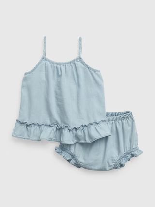 Baby Ruffle Denim Outfit Set with Washwell | Gap (US)