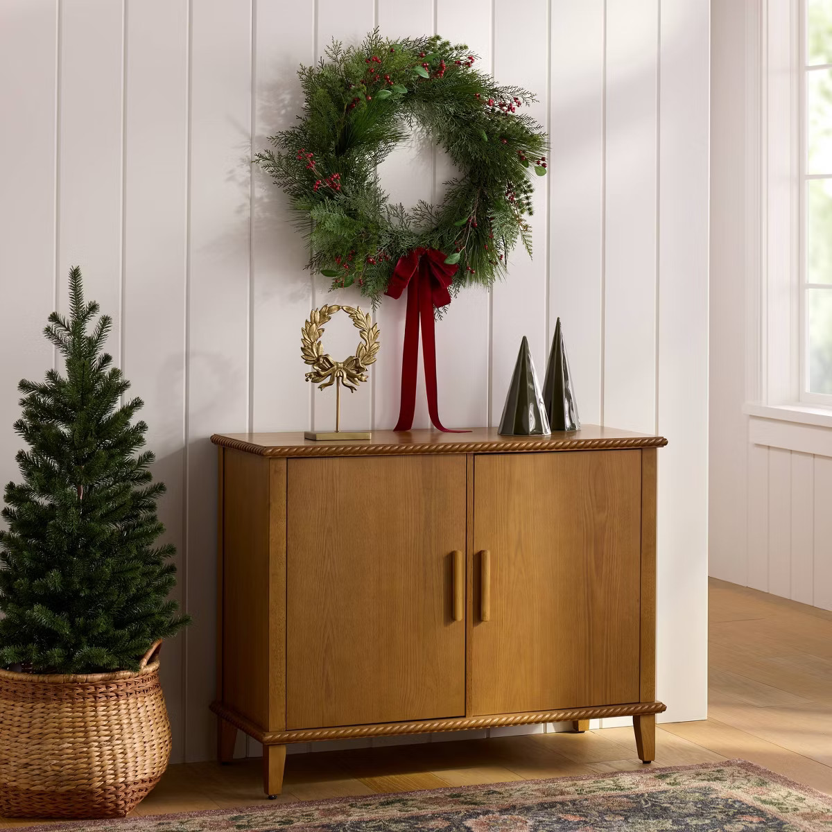 Red and Green Holiday Wreath - Threshold™ designed with Studio McGee | Target