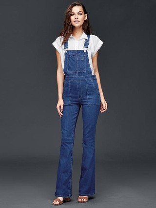 Gap 1969 Denim Flare Overalls - Dark indigo | Gap CA