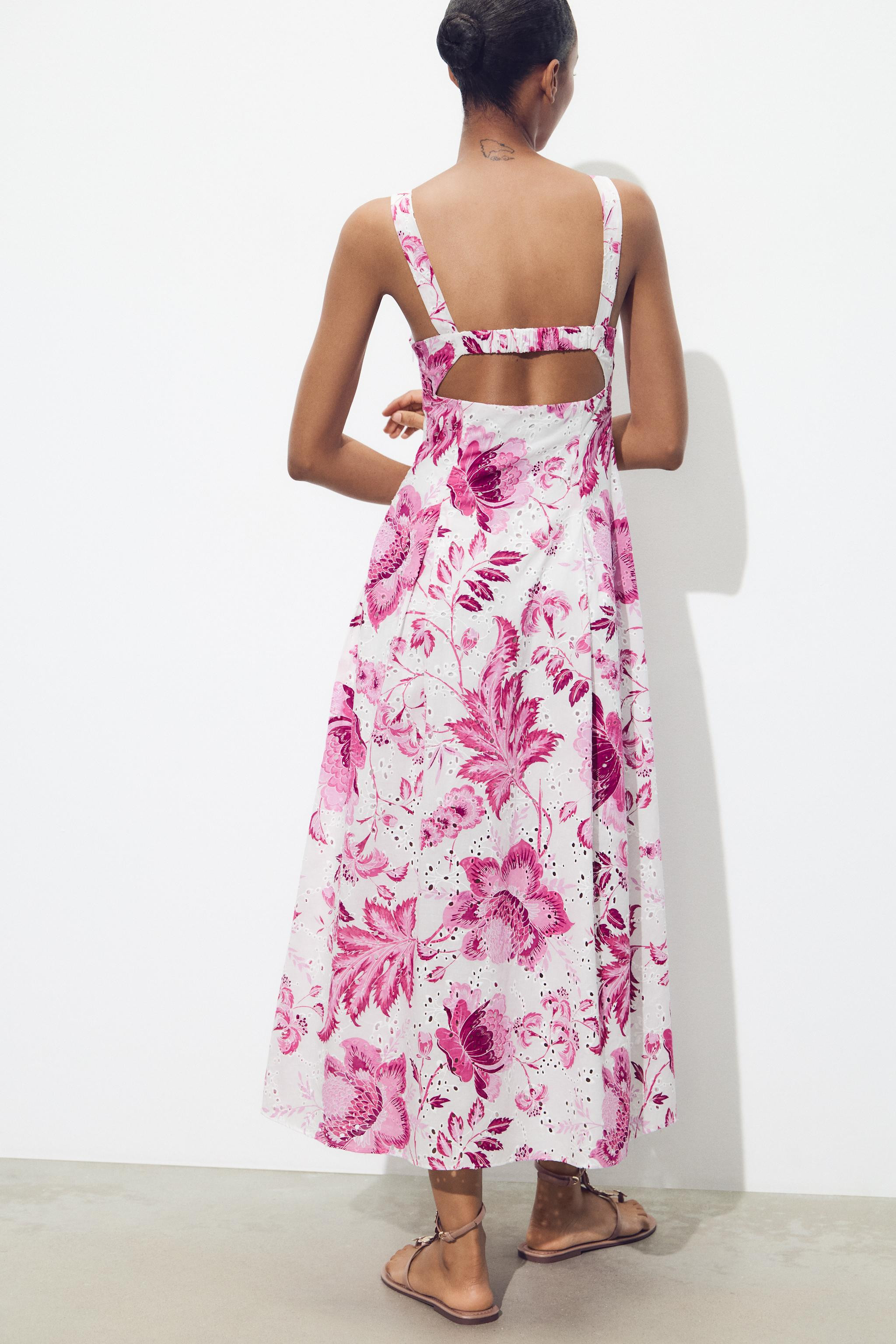 PRINTED DRESS WITH CUTWORK EMBROIDERY | Zara UK