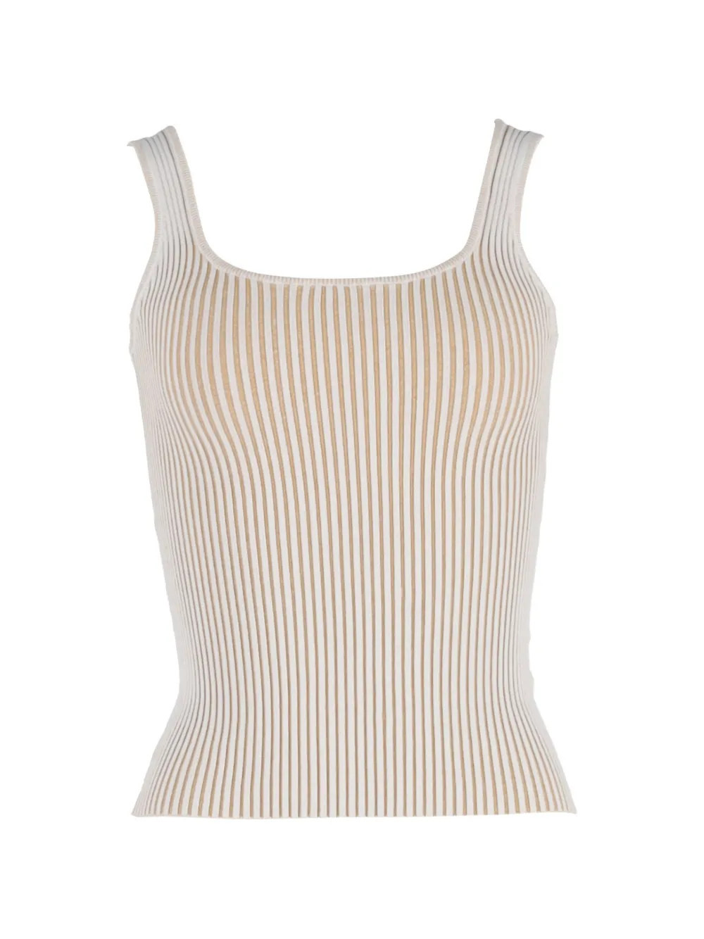 ANINE BING ribbed striped tank top - Neutrals | Farfetch Global