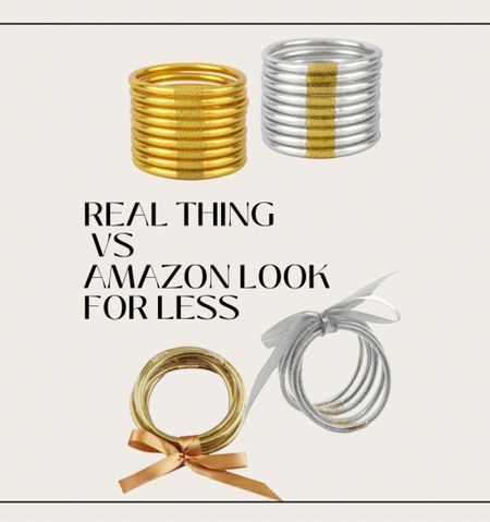 Real Thing vs Amazon look for less ✨ 
I wear a large in the budhagirl ones 
Bangles, gold bangles, silver bangles, waterproof bangles 

#LTKover40 #LTKstyletip